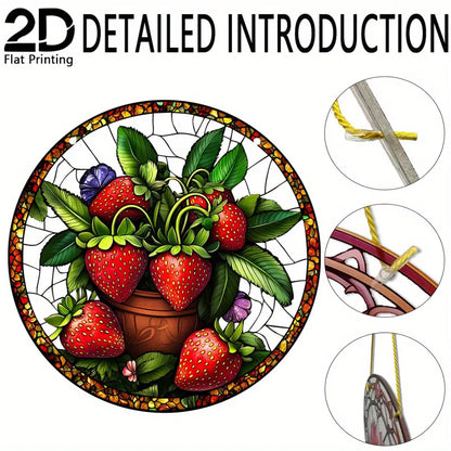 Acrylic Strawberry Hanging Decor Colorful Window Wall Art Garden Ornament Unique Gift for Nature Lovers - view 8