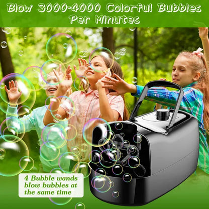 Bubble Maker Automatic Bubble Blower Portable Bubble Blowing Machine With 2 Speeds Handle 3000-4000 Bubbles Per Minute - view 4