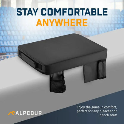 Alpcour Portable Extra Thick Stadium Seat Cushion - 21x 15 Inch Bleacher Cushion With Side Pocket - view 2