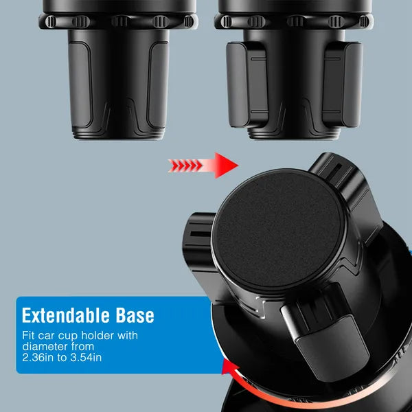 Car Cup Holder Tray 360° Rotating Car Bottle Holder Expander Adapter - view 3