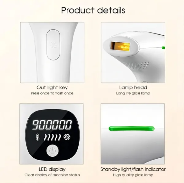 Professional Laser Epilator IPL Hair Removal Body Bikini Leg Depilatory Devic 900 - view 10