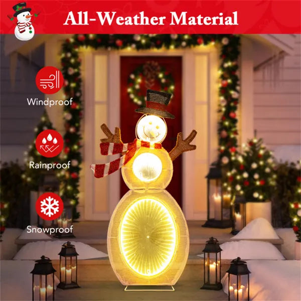 Christmas Decoration Lighted Snowman With LED Lights And Metal Stand - view 7