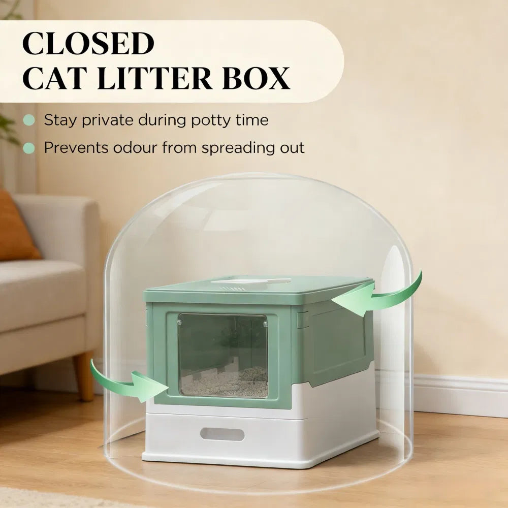 Stainless Steel Enclosed Litter Box for Cats - view 7