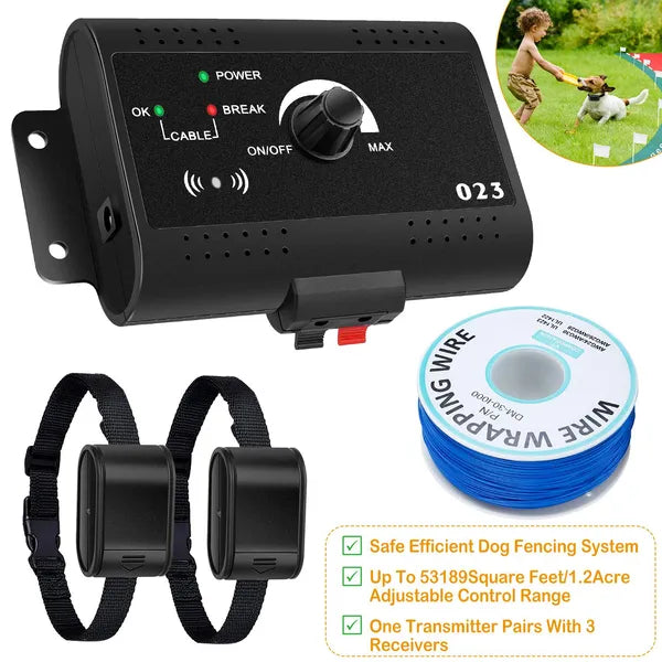 Electric Dog Fence System Pet Tone Shock Boundary Containment Water Resistant Collar Receiver For Small Medium Large Dog - view 4