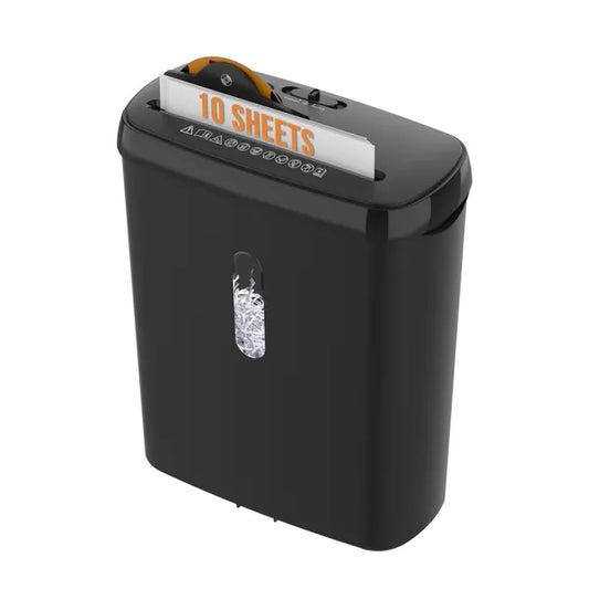 10-Sheet Strip Cut Paper Shredder, P-2 Security Level With 3.17-Gallon Basket, CD & Credit Card Shredder