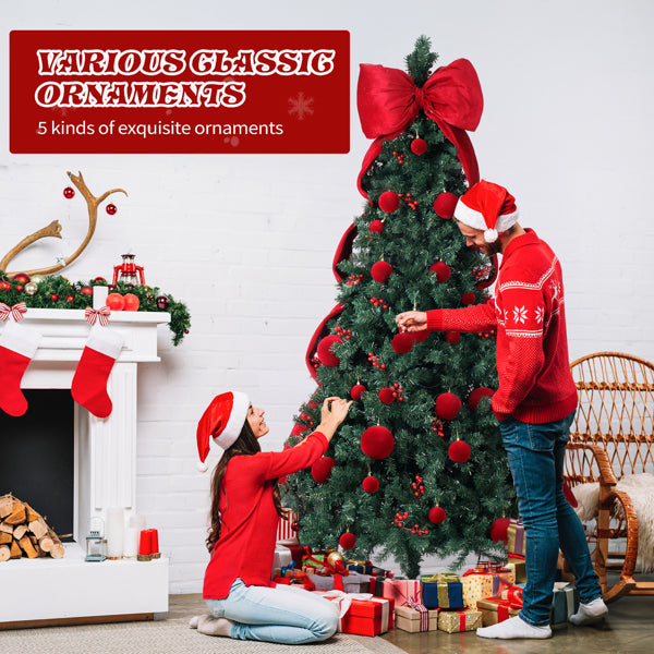 7.5 FT Artificial Christmas Tree With DIY 300 Warm White LED Lights - view 5