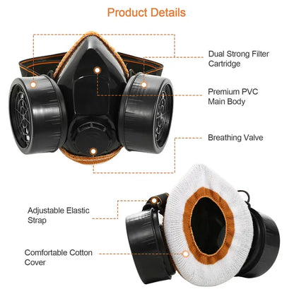 Respirator Mask Anti-Dust Industrial Gas Mask Paint Chemical Spray Protective Mask - view 4