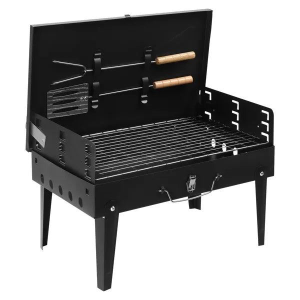 44x27x7cm Portable Square Charcoal Grill Black - view 9