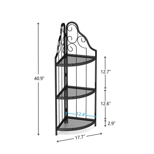 3-Tier Corner Open Shelf,Bookcase Freestanding Shelving Unit - view 5