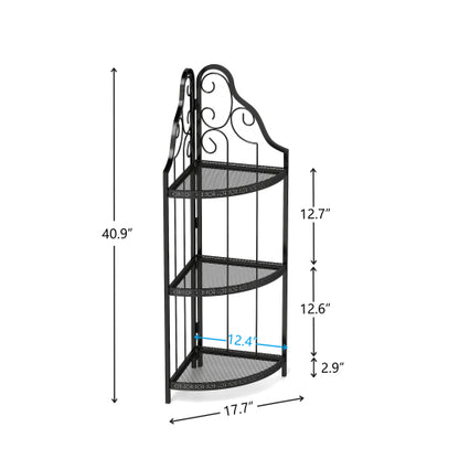 3-Tier Corner Open Shelf,Bookcase Freestanding Shelving Unit - view 5