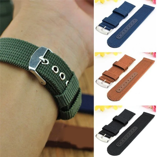 18mm 20mm 22mm 24mm Military Canvas Nylon Wrist Watch Band Strap Bracelet Sport - view 3