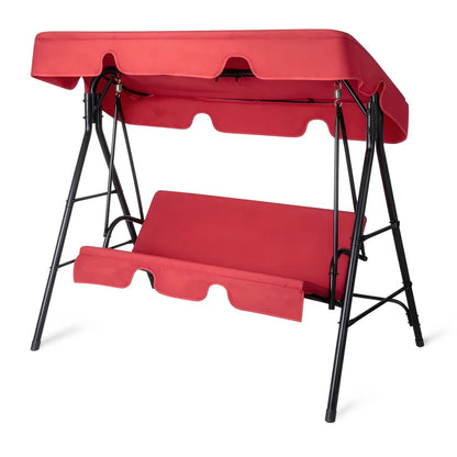 68x43x60 Inch Red KD Style With Cushion Canopy Iron Oxford Cloth 250kg Iron Swing Set - view 5