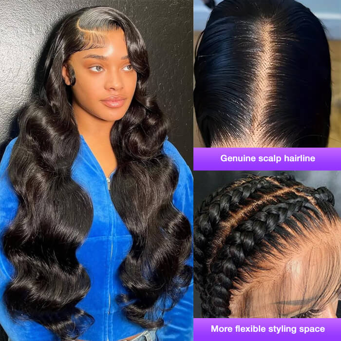 13x4 Lace Front Human Hair Wigs Natural Color Body Wave Density - view 4