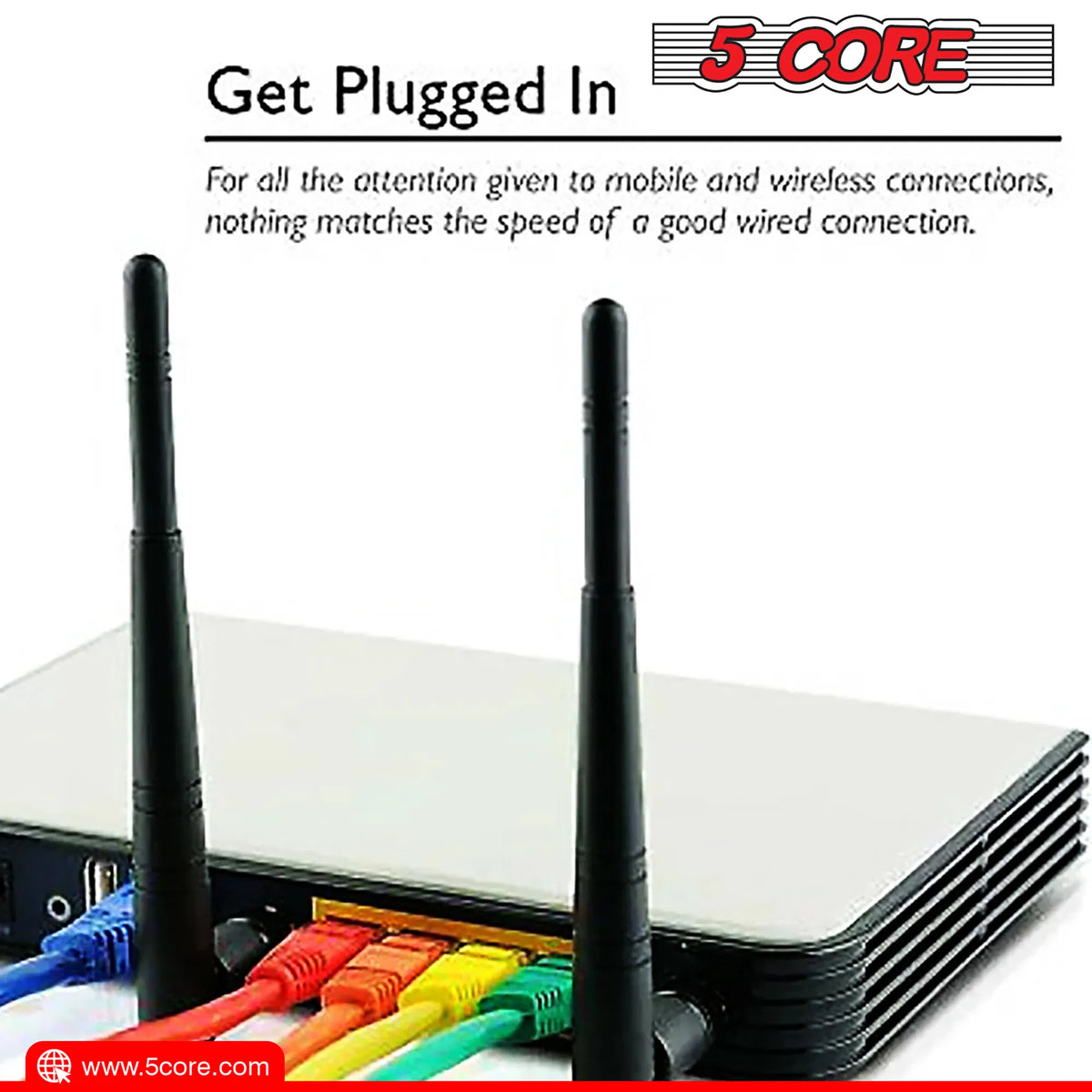 5Core Cat 6 Ethernet Cable 20ft Long Computer Internet Cables WiFi RJ45 Cord - view 3