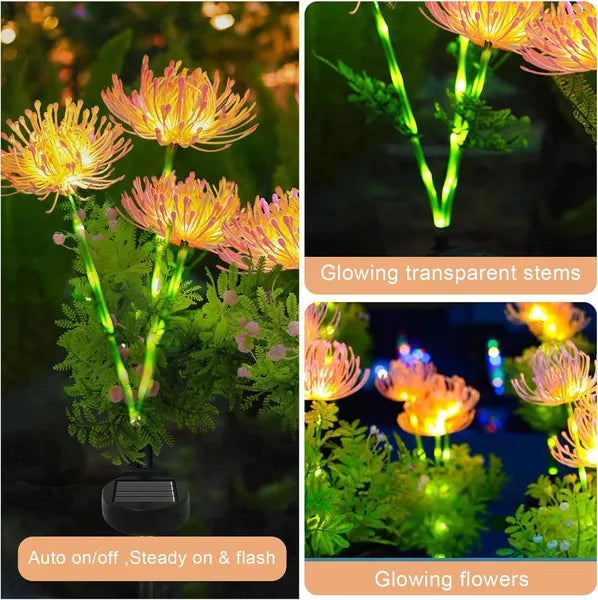 4 Pack Solar Garden Lights Outdoor, Solar Flower Lights For Yard With Lighting Modes, Glowing Flowers & Stems - view 5