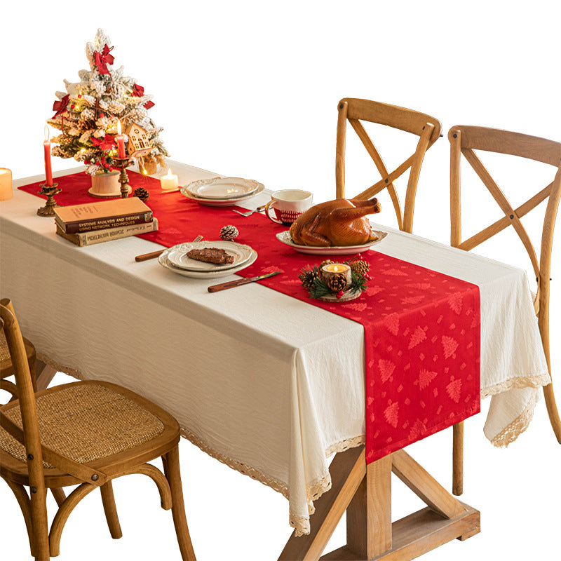 Christmas Table Runner Dark Jacquard Dining Table - view 5