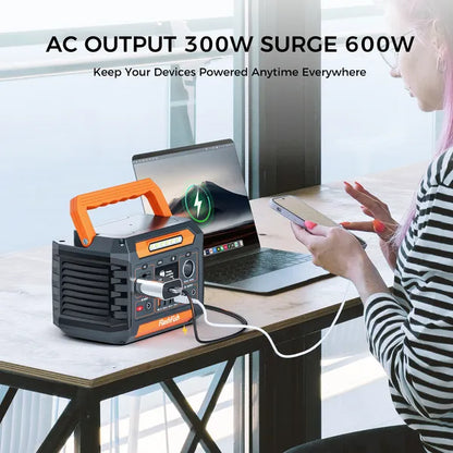 300W Portable Power Station, 230.88Wh / 62400mAh Solar Generator, Regulated DC Output Backup Battery With AC Outlet - view 3