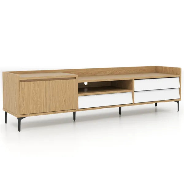 71 Entertainment Center With Drawers & Cabinet, Cable Management TV Console For Living Room - view 5