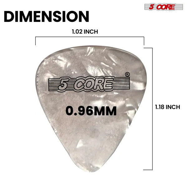 5 Core Guitar Picks 12 Piece Celluloid Light Medium Heavy Extra Heavy For Acoustic Electric Guitars - view 4