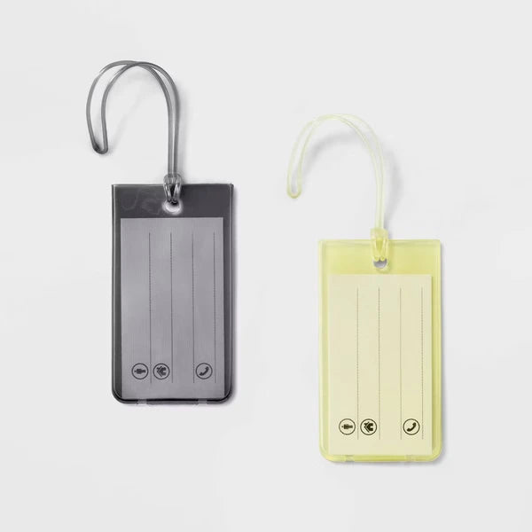 Jelly Luggage Tag - Lime Green/Gray: Solid TPU Travel Accessories - view 2