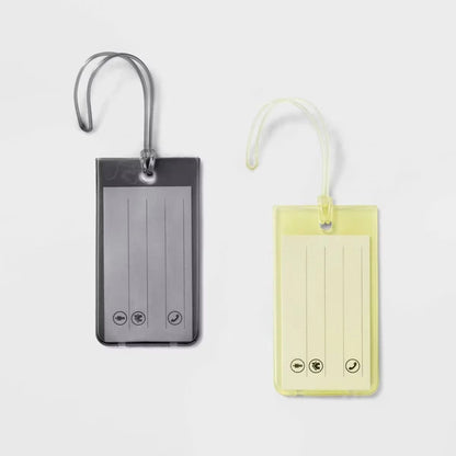 Jelly Luggage Tag - Lime Green/Gray: Solid TPU Travel Accessories - view 2