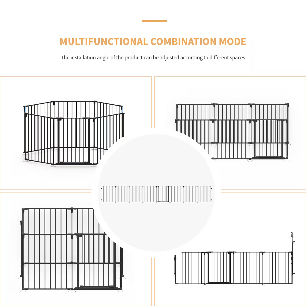 Heavy Duty Supermarket Shopping Basket Design Metal Storage Wholesale Black 8-piece Fence - view 7