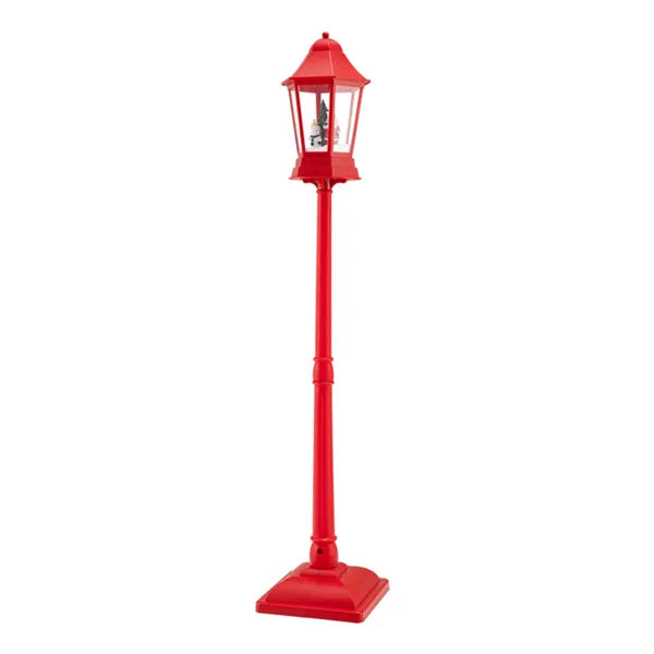 64" Christmas Streetlamp Decor: Santa/Snowman/Tree Scene, 60 Warm White LEDs, 8 Tunes, 2 Modes (Stand/Tabletop), Red - view 4