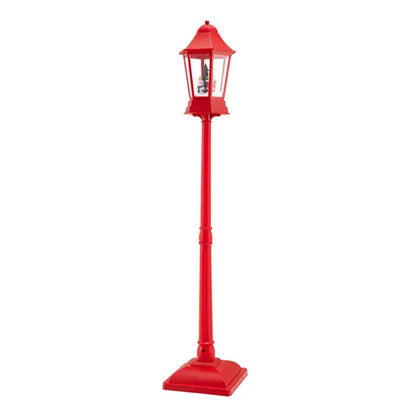 64" Christmas Streetlamp Decor: Santa/Snowman/Tree Scene, 60 Warm White LEDs, 8 Tunes, 2 Modes (Stand/Tabletop), Red - view 4