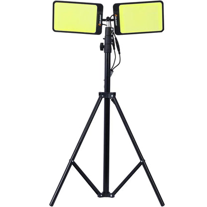 LED Work Light With Stand, 11200 Lumen Dual-Head Tripod Lights Construction - view 3