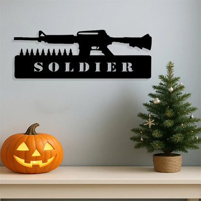 Vintage Patriotic Soldier iron Sign American Military Wall Decor for Home Bar Garage - view 4