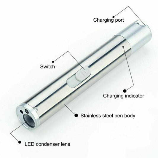 3 In1 1mw USB Rechargeable Pet Toy Pen Flashlight Red Laser Beam UV Light 3-Modes Lamp - view 2