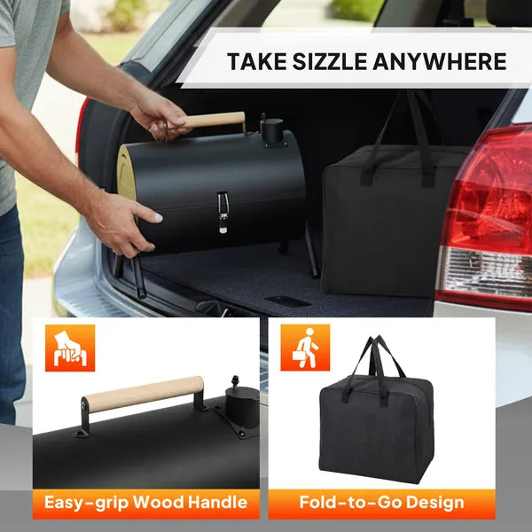 Portable Charcoal Grill Outdoor Stove, Two Side Carbon Griller For BBQ - view 4