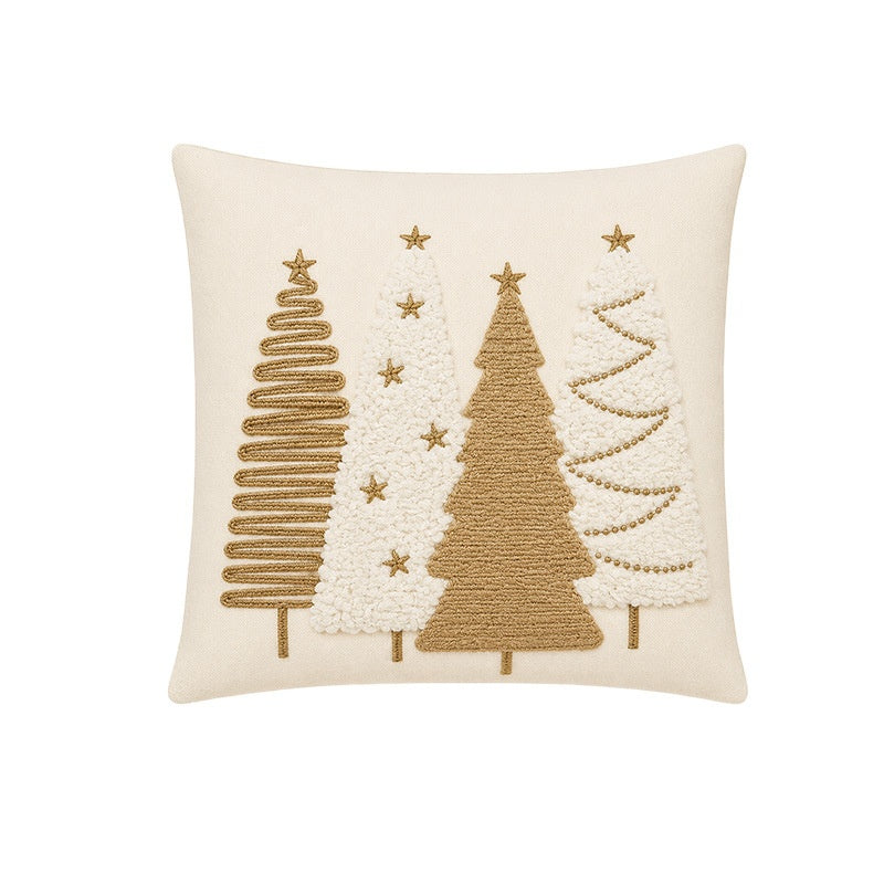 Christmas Pillow Cover, Letter-embroidered Cushion, Christmas Tree Pillow Cover - view 5