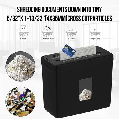 Paper Shredder For Home Use,5 Sheets Small Crosscut Paper Shredder,P-4 Security Level With 2.38-Gallon Basket - view 2
