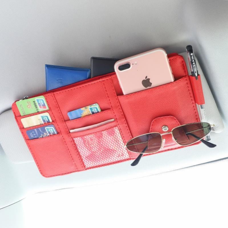 Car Auto Sun Visor Point Pocket Organizer Pouch Bag Card Glasses Storage Holder Car-Styling IC Card Holder Sunshade Bag - view 7