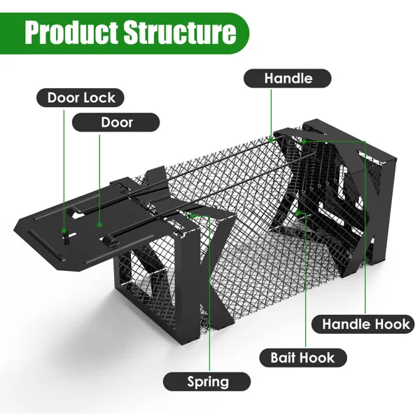 Humane Mouse Trap Cage, Non-Lethal No ElectricityGlueChemicals, Heavy Duty 1.15mm Metal - view 4