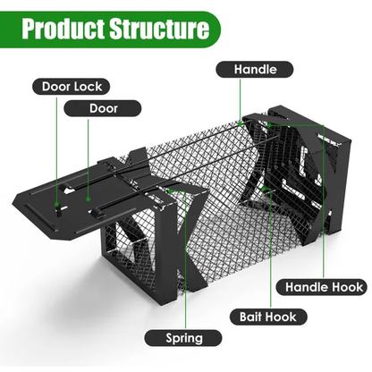 Humane Mouse Trap Cage, Non-Lethal No ElectricityGlueChemicals, Heavy Duty 1.15mm Metal - view 4