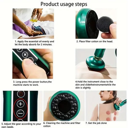 Cupping Massager, 12-level Body Scraping Tool, Cupping Tool. USB Rechargeable, Equipped With 1800mAh Lithium Battery - view 3