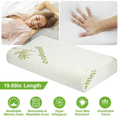 Bamboo Memory Foam Sleep Pillow Contoured Cervical Orthopedic Pillow Neck Support Breath Pillow - view 5