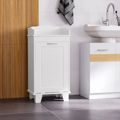Free Standing Home Organizer Hamper, Bathroom Storage Cabinet, White - view 6