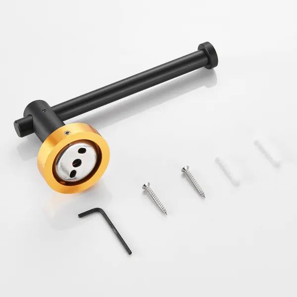 Bathroom Hardware Set; Thicken Space Aluminum 6 PCS Towel bar Set- Black Gold 24 Inches Wall Mounted - view 4