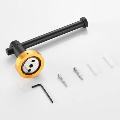 Bathroom Hardware Set; Thicken Space Aluminum 6 PCS Towel bar Set- Black Gold 24 Inches Wall Mounted - view 4
