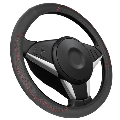 Steering Wheel Cover 14.5in-15in Diameter Universal Fiber Leather Car - view 4