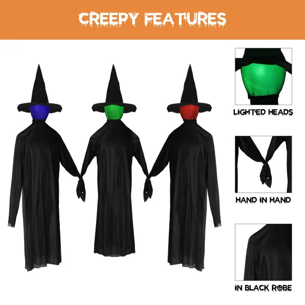 Halloween Black Witches With Change Colors - view 4
