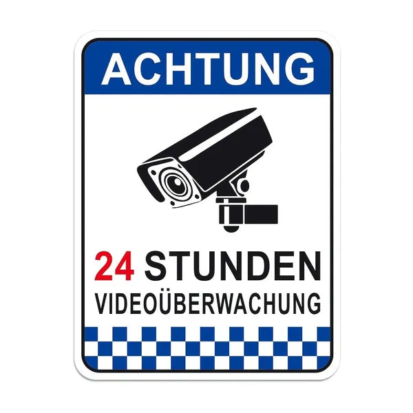 German Video Surveillance Aluminum Sign High Visibility Security Sign For Indoor Outdoor Use
