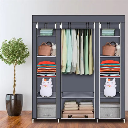 69 Portable Clothes Closet Wardrobe Storage Organizer With Non - view 2