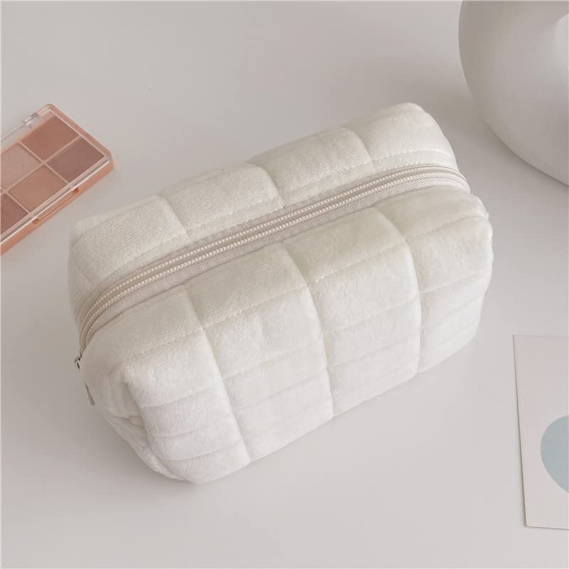 Plush Makeup Bag Checkered Cosmetic Bag Cosmetic Travel Bag Large Zipper Travel Toiletry Bag Portable Multi Functional - view 10