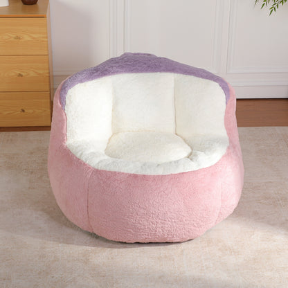 Oversized Bean Bag Chairs,Multicolor Faux Fur Couch Filled With Shredded Sponge,Large Lounger Sofa For Living Room