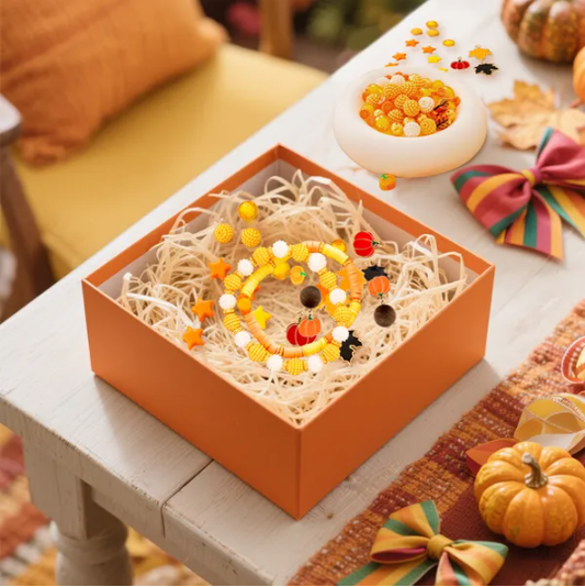 1510 Pcs Fall Bracelets Beads Kit With 24 Grid Storage Box Maple Leaf Pumpkin Star Shaped Clay Beads For Jewelry Making - view 2