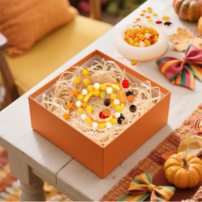 1510 Pcs Fall Bracelets Beads Kit With 24 Grid Storage Box Maple Leaf Pumpkin Star Shaped Clay Beads For Jewelry Making - view 2